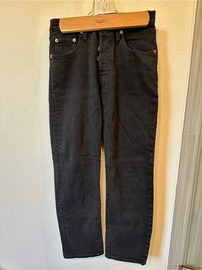Levi's 501 Black Ankle Cropped Jeans